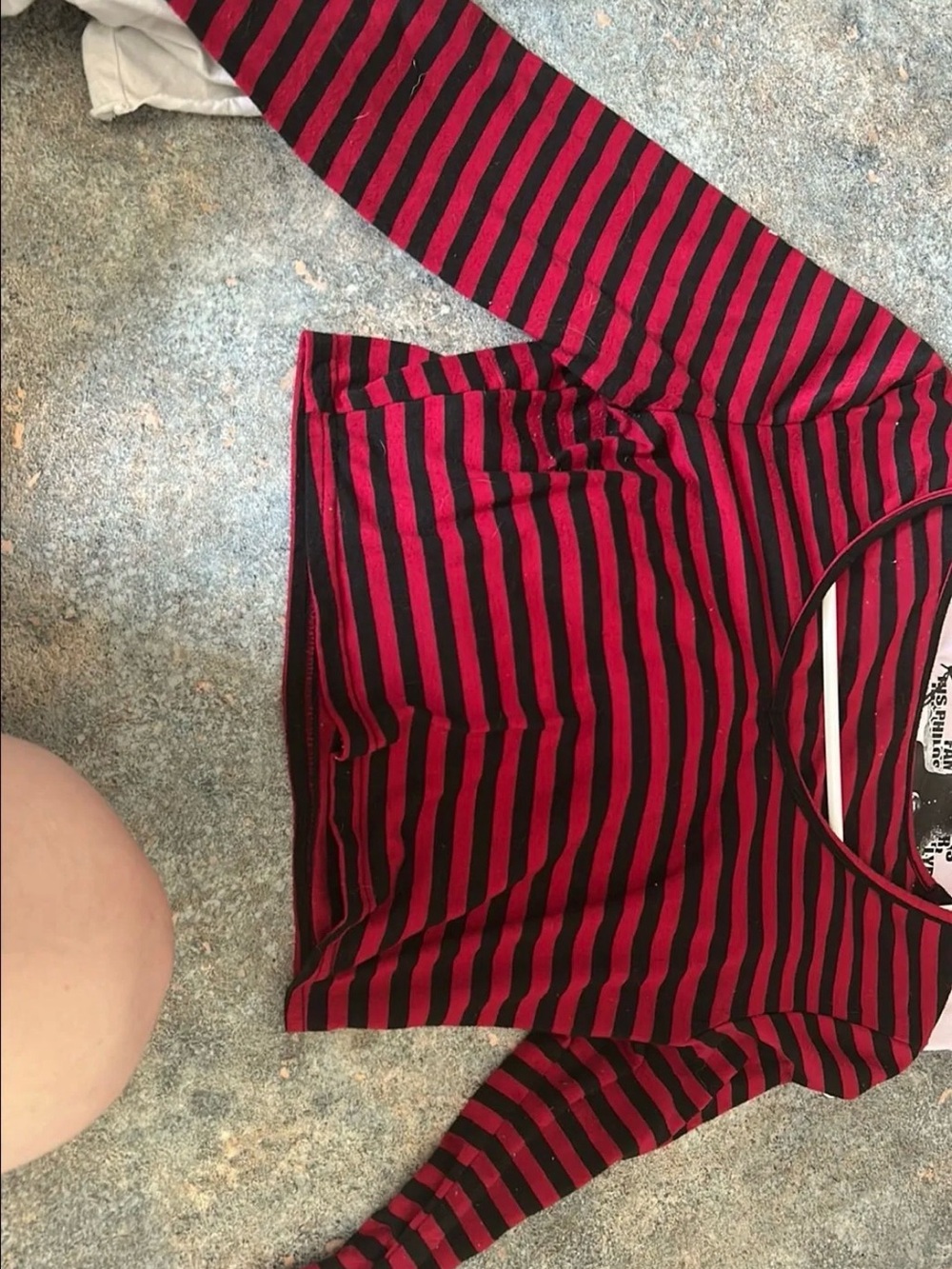 Striped Red and Black Kids Long Sleeve Top
